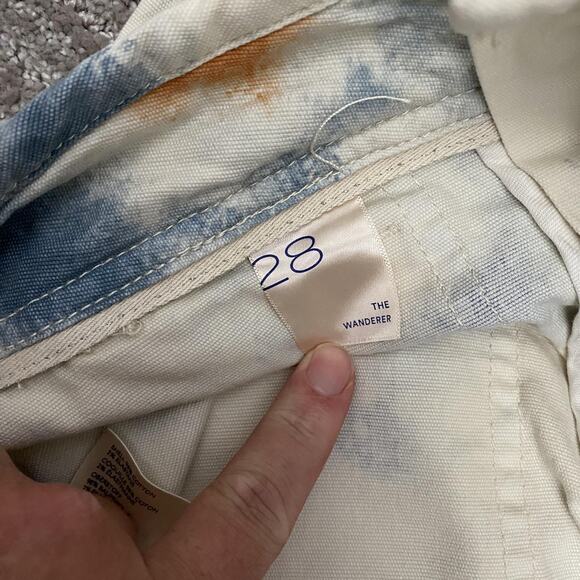 Pilcro Pants Womens 28 Cream Blue Rust Tie Dye The Wanderer Button Fly Utility - Picture 12 of 16